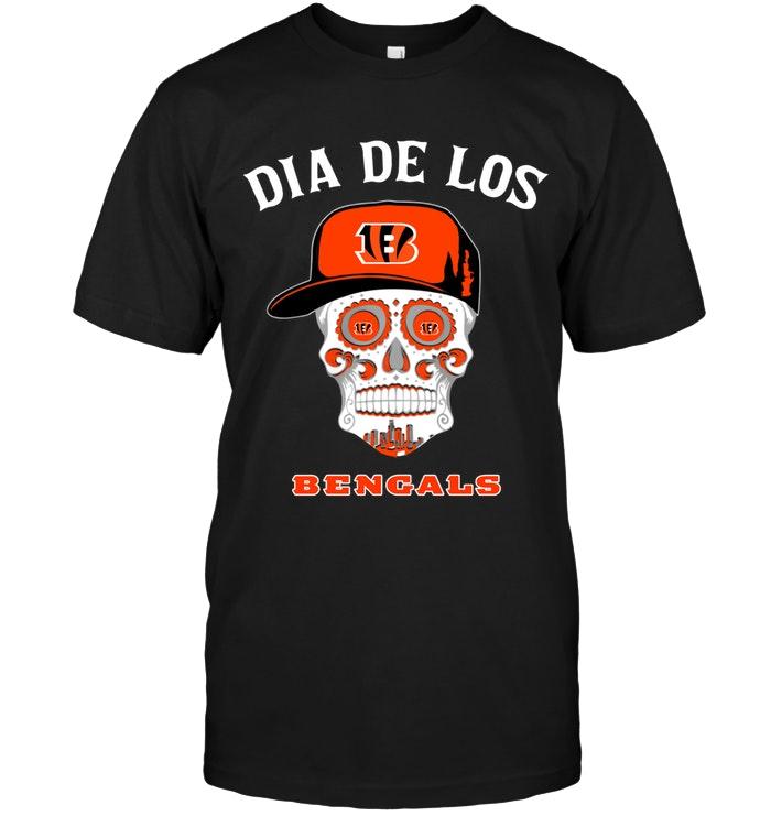 Nfl Cincinnati Bengals Dia De Los Cincinnati Bengals Sugar Skull Poco Loco Shirt Sweater Size Up To 5xl