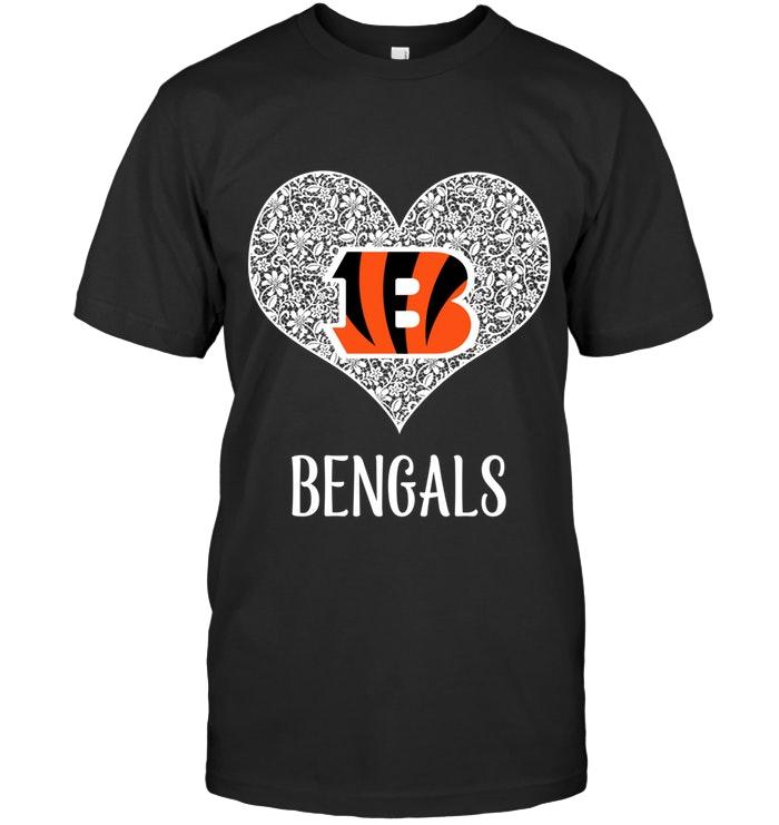 Nfl Cincinnati Bengals Heart Floral Pattern Shirt Hoodie Size Up To 5xl