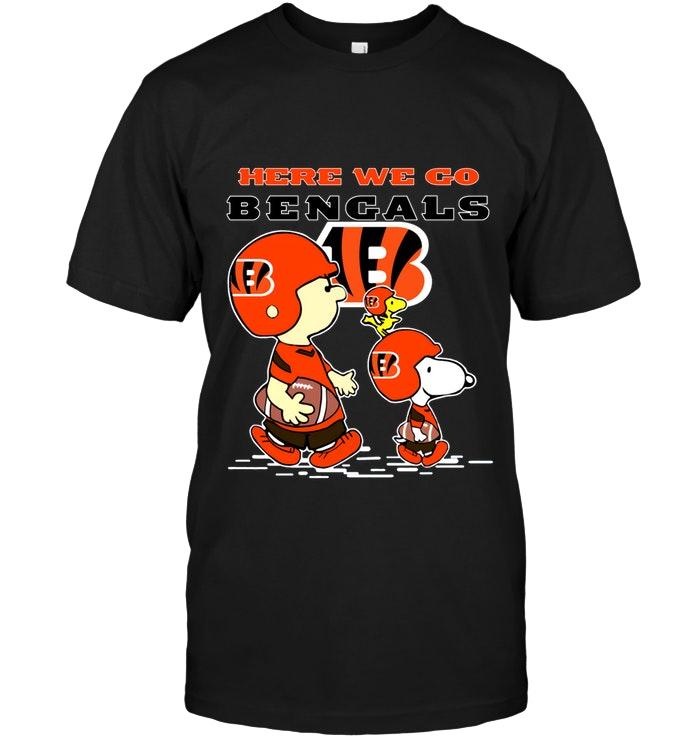 Nfl Cincinnati Bengals Here We Go Cincinnati Bengals Snoopy Shirt Long Sleeve Size Up To 5xl