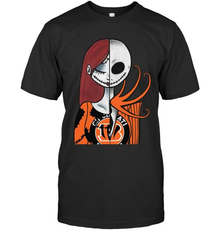 Nfl Cincinnati Bengals Jack Skellington Sally Halloween Fan Simpson Shirt Tank Top Size Up To 5xl