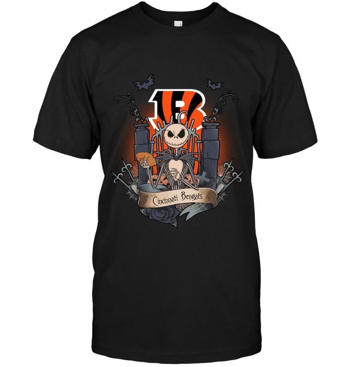 Nfl Cincinnati Bengals Jack Skellington Shirt Tshirt Plus Size Up To 5xl