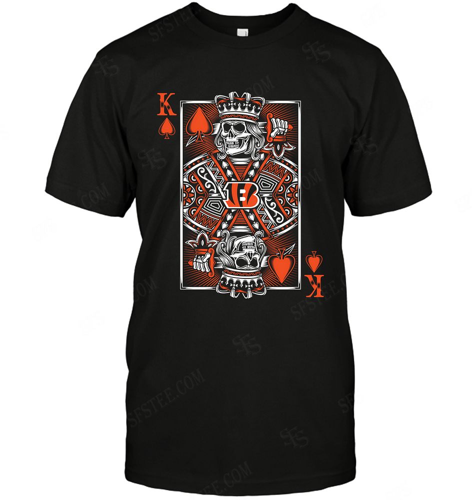 Nfl Cincinnati Bengals King Card Poker Long Sleeve Size Up To 5xl