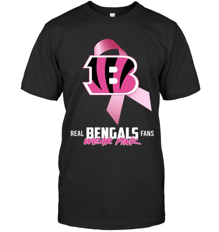 Nfl Cincinnati Bengals Real Fans Wear Pink Br East Cancer Support Shirt Tank Top Size Up To 5xl