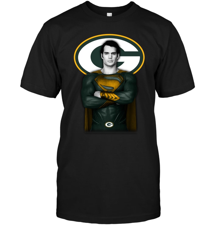 Nfl Green Bay Packers Superman Clark Kent Long Sleeve Plus Size Up To 5xl