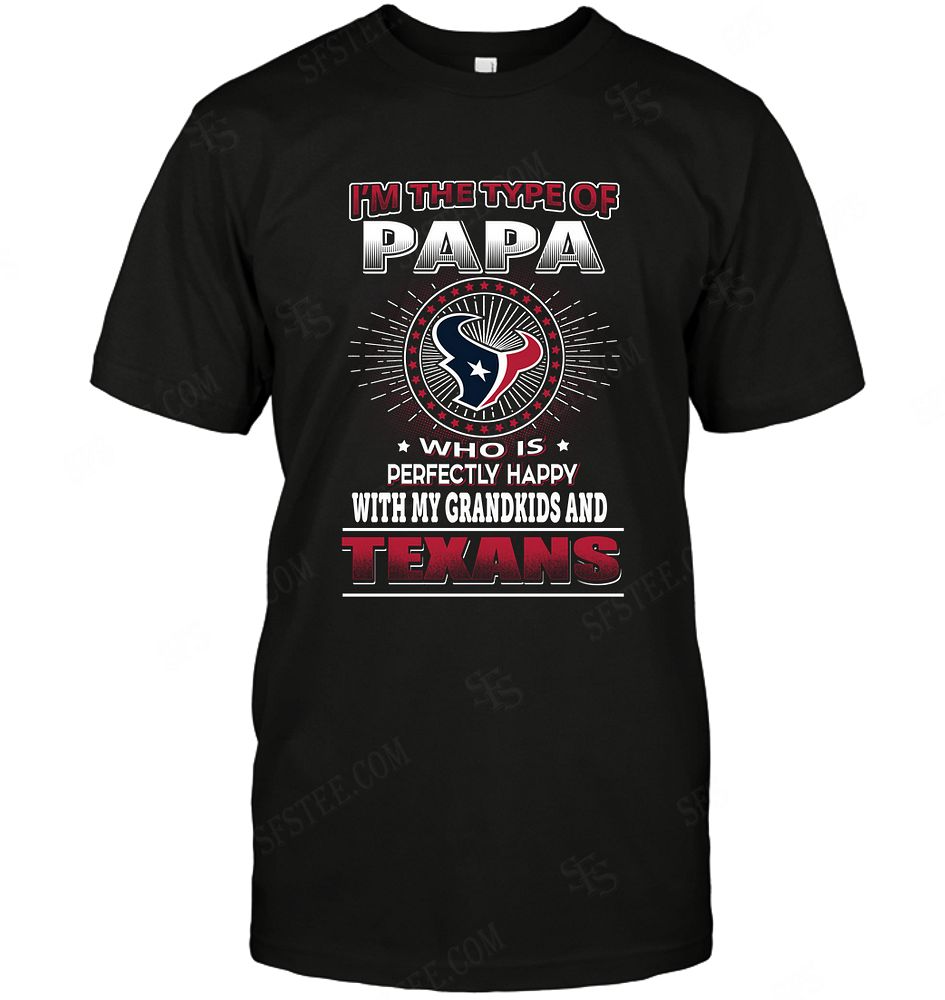 Nfl Houston Texans Papa Loves Grandkids Long Sleeve Plus Size Up To 5xl