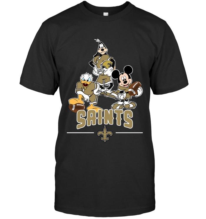 Nfl New Orleans Saints Mickey Donald Goofy Fan Shirt White Tank Top Plus Size Up To 5xl