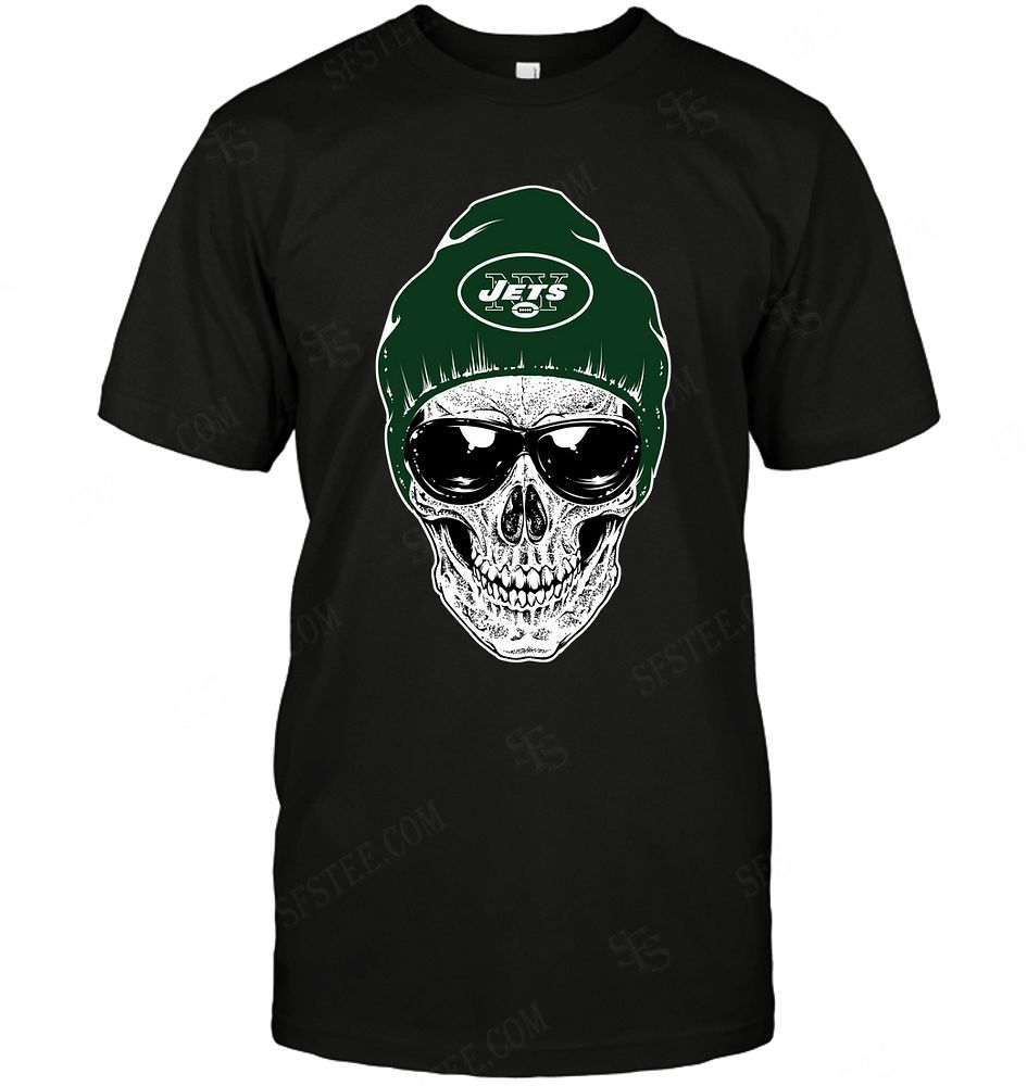 Nfl New York Jets Skull Rock With Beanie Tank Top Size Up To 5xl