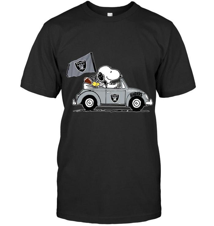 Nfl Oakland Raiders Snoopy Drives Oakland Raiders Beetle Car Fan T Shirt Long Sleeve Size Up To 5xl