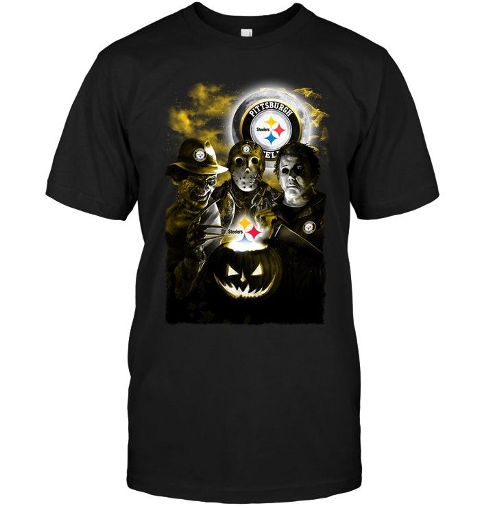 Nfl Pittsburgh Steelers Halloween Freddy Krueger Jason Michael Myers Fan Shirt Tank Top Size Up To 5xl