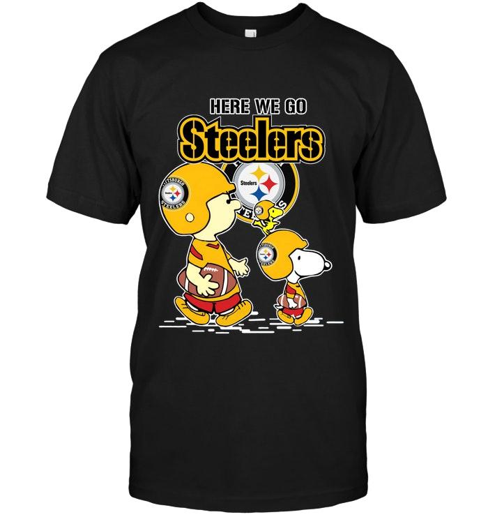 Nfl Pittsburgh Steelers Here We Go Pittsburgh Steelers Snoopy Shirt Hoodie Size Up To 5xl