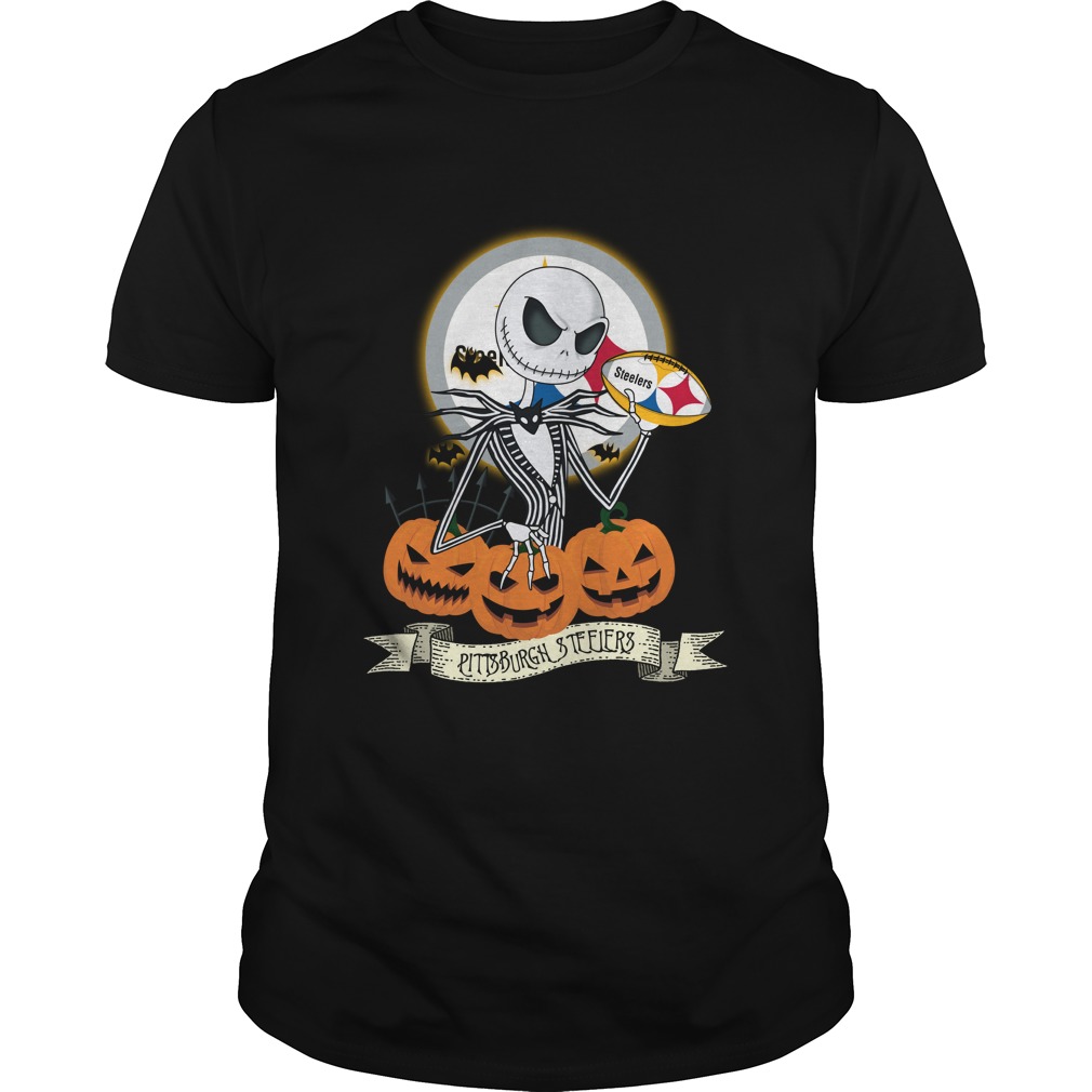 Nfl Pittsburgh Steelers Nfl Halloween Pittsburgh Steelers Jack Skellington Long Sleeve Plus Size Up To 5xl