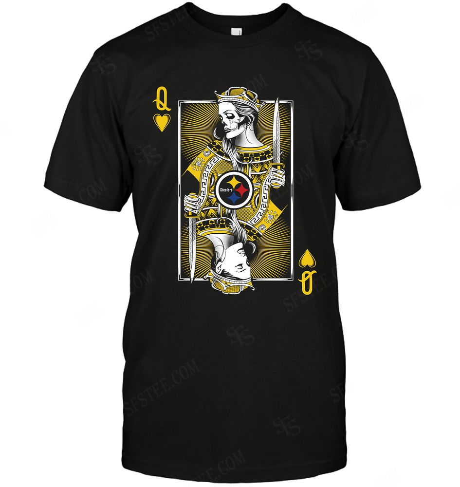 Nfl Pittsburgh Steelers Queen Card Poker Tshirt Plus Size Up To 5xl