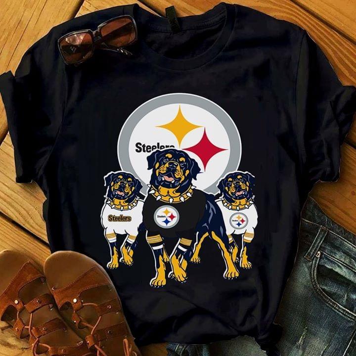 Nfl Pittsburgh Steelers Rottweilers Fan T Shirt Black Sweater Size Up To 5xl