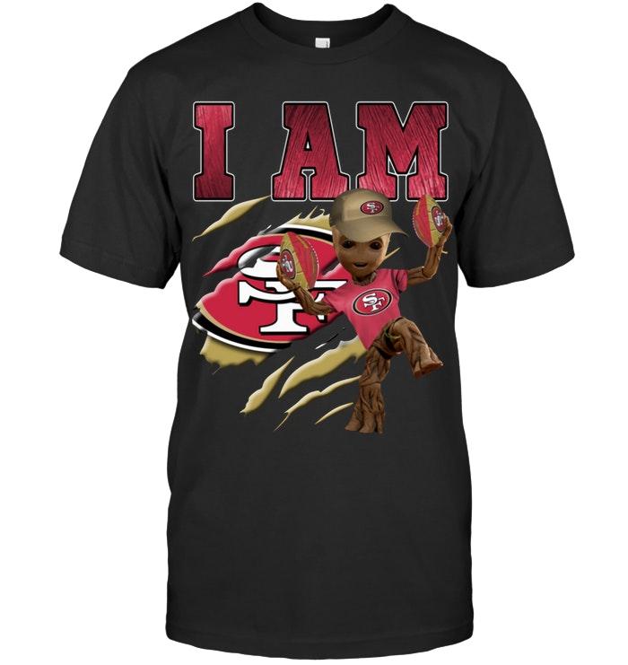 Nfl San Francisco 49ers I Am Groot Loves San Francisco 49ers Fan T Shirt Long Sleeve Plus Size Up To 5xl