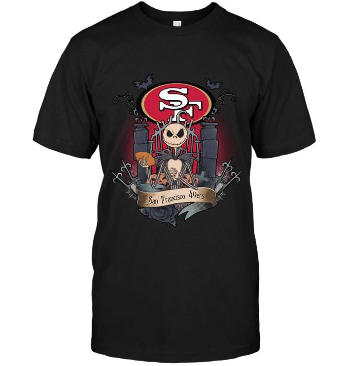 Nfl San Francisco 49ers Jack Skellington Shirt Black Sweater Size Up To 5xl