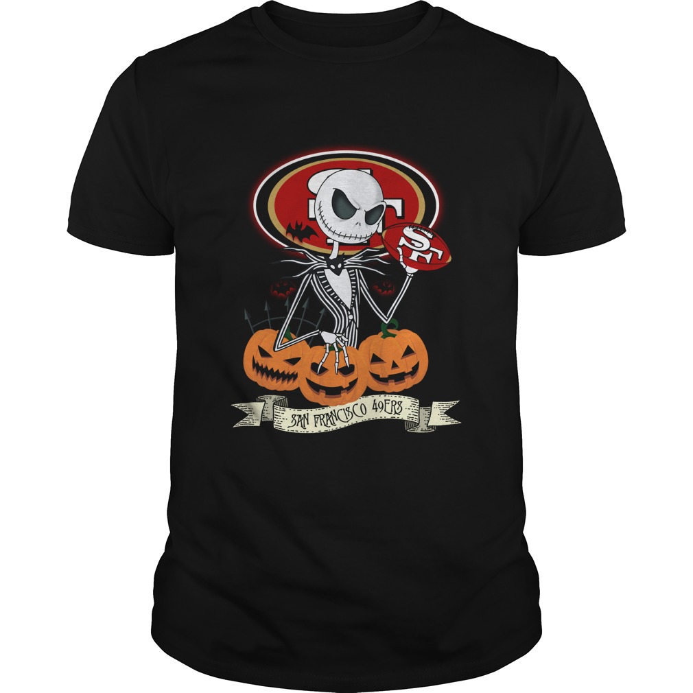 Nfl San Francisco 49ers Nfl Halloween San Francisco 49ers Jack Skellington Sweater Size Up To 5xl