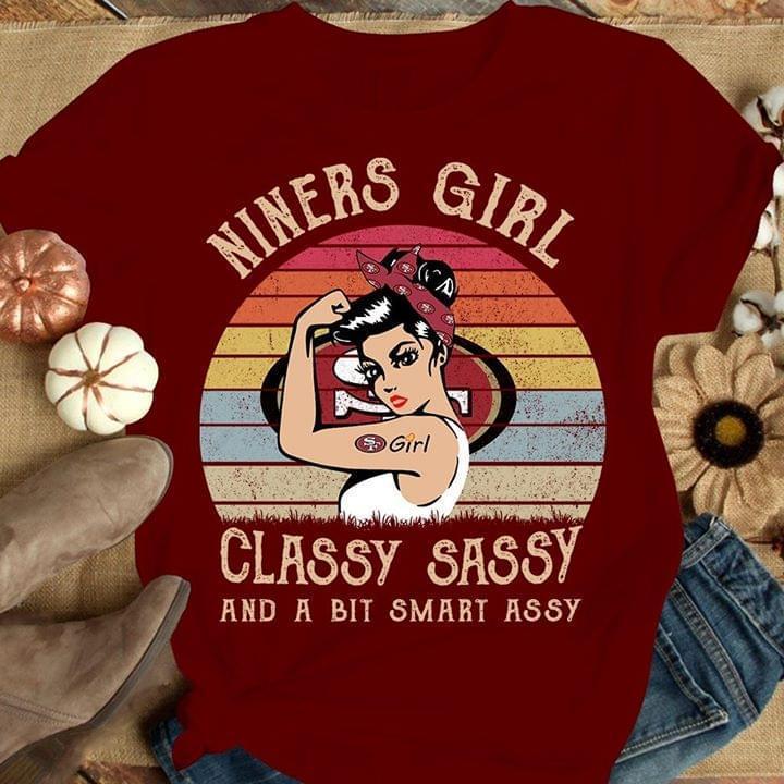 Nfl San Francisco 49ers Niners Girl Classy Sasy And A Bit Smart Asy Retro T Shirt Black Tank Top Size Up To 5xl