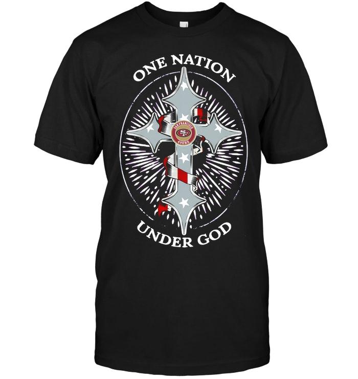 Nfl San Francisco 49ers One Nation Under God San Francisco 49ers Jesus Cross T Shirt Size Up To 5xl