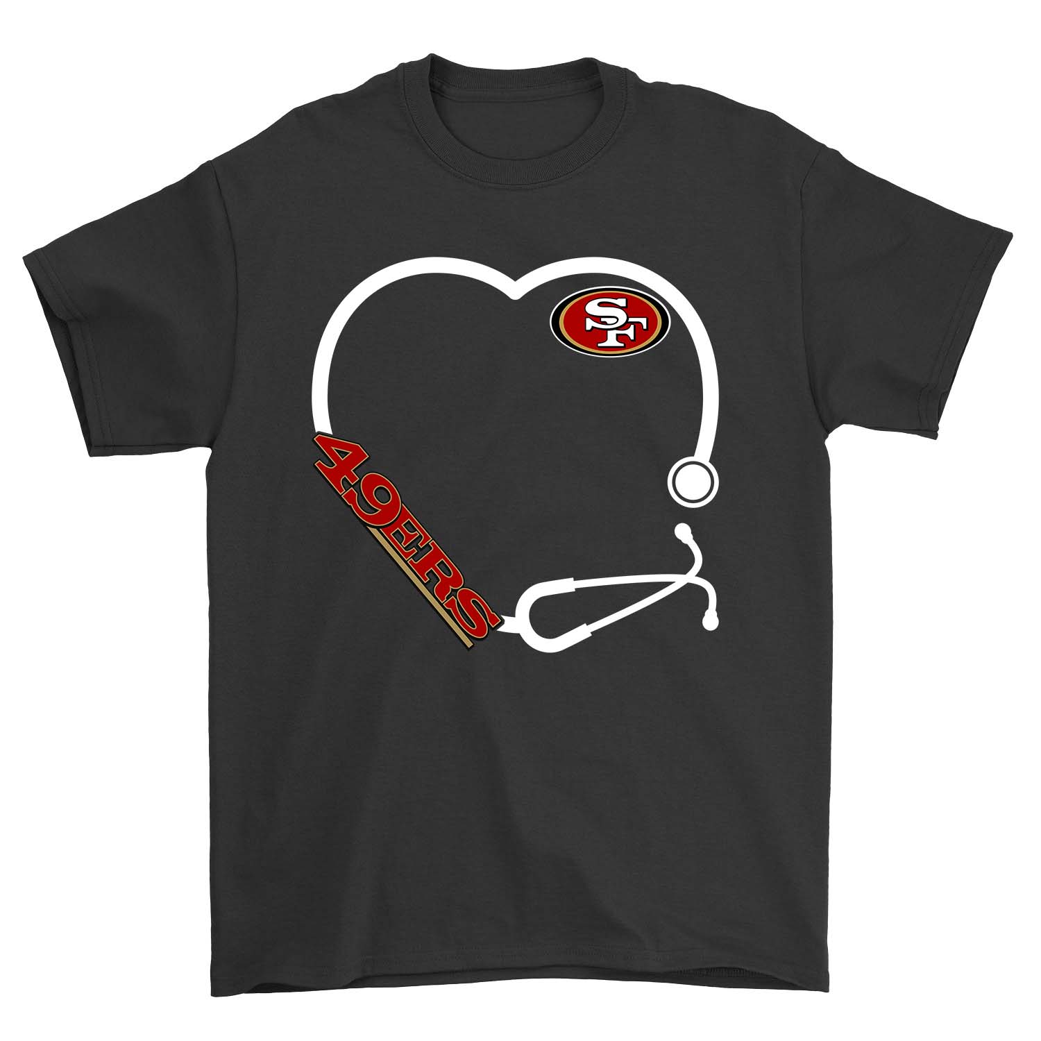 Nfl San Francisco 49ers Stethoscope San Francisco 49ers Long Sleeve Plus Size Up To 5xl