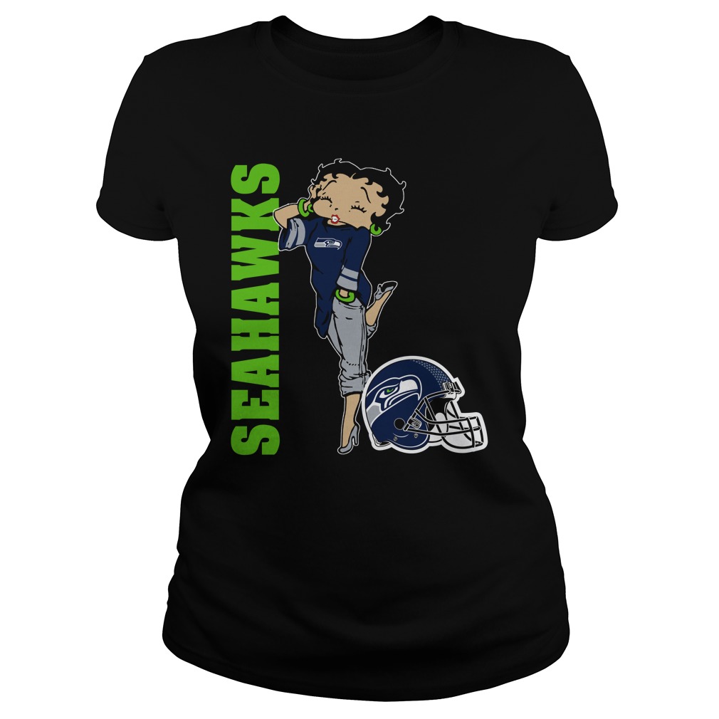 Nfl Seattle Seahawks Betty Boops Long Sleeve Plus Size Up To 5xl