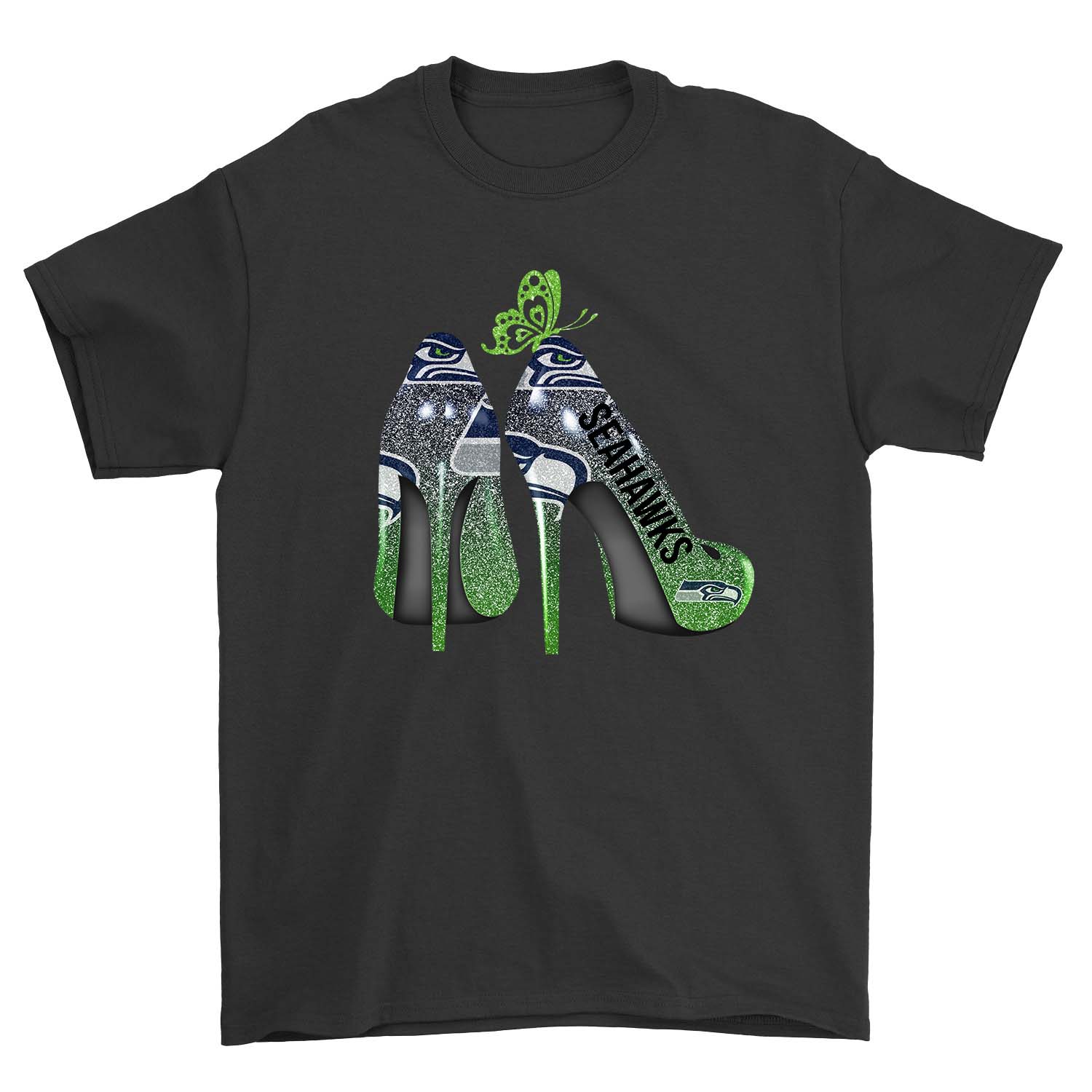 Nfl Seattle Seahawks Butterfly High Heels Seattle Seahawks Tshirt Size Up To 5xl