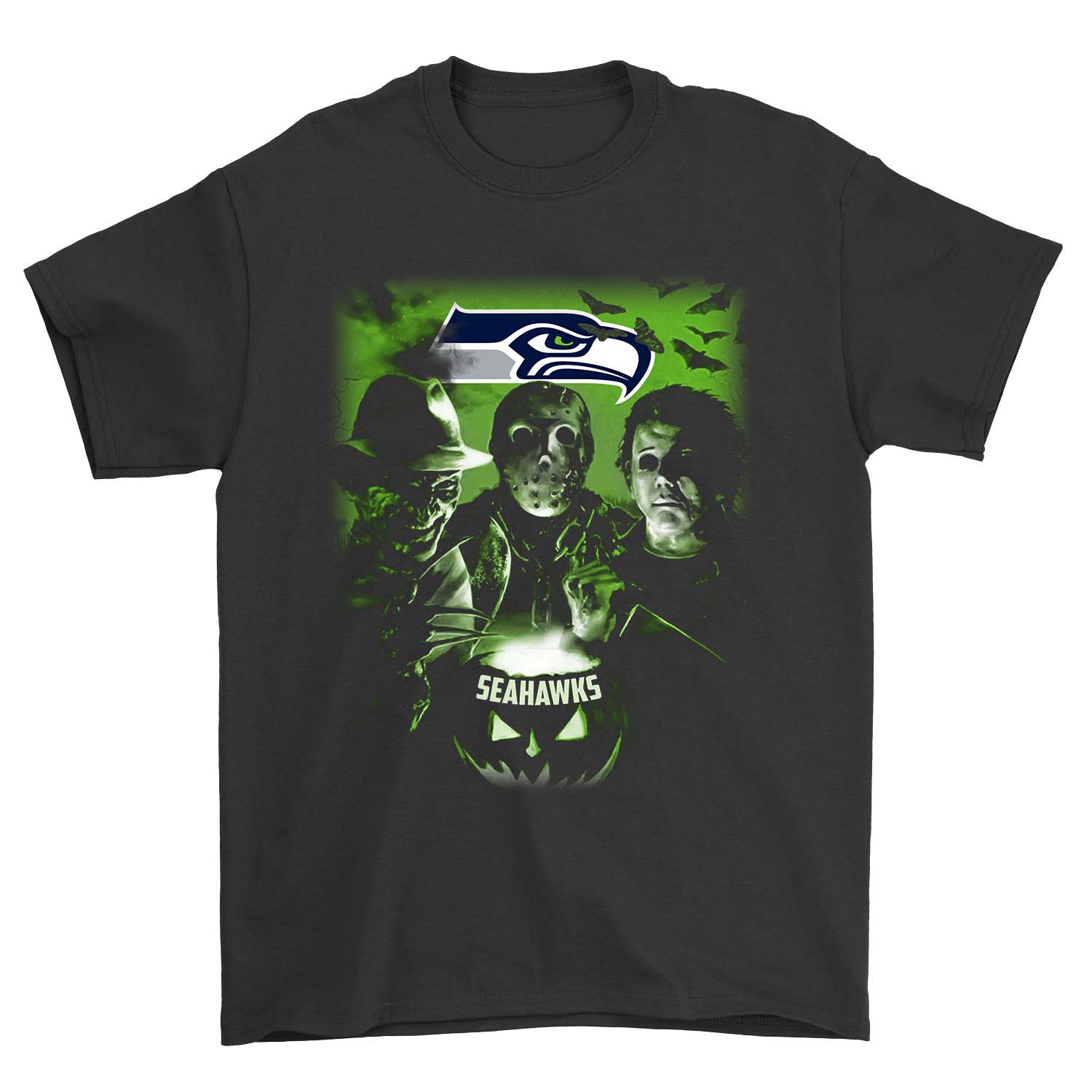 Nfl Seattle Seahawks Freddy-michael-jason Seattle Seahawks Long Sleeve Plus Size Up To 5xl