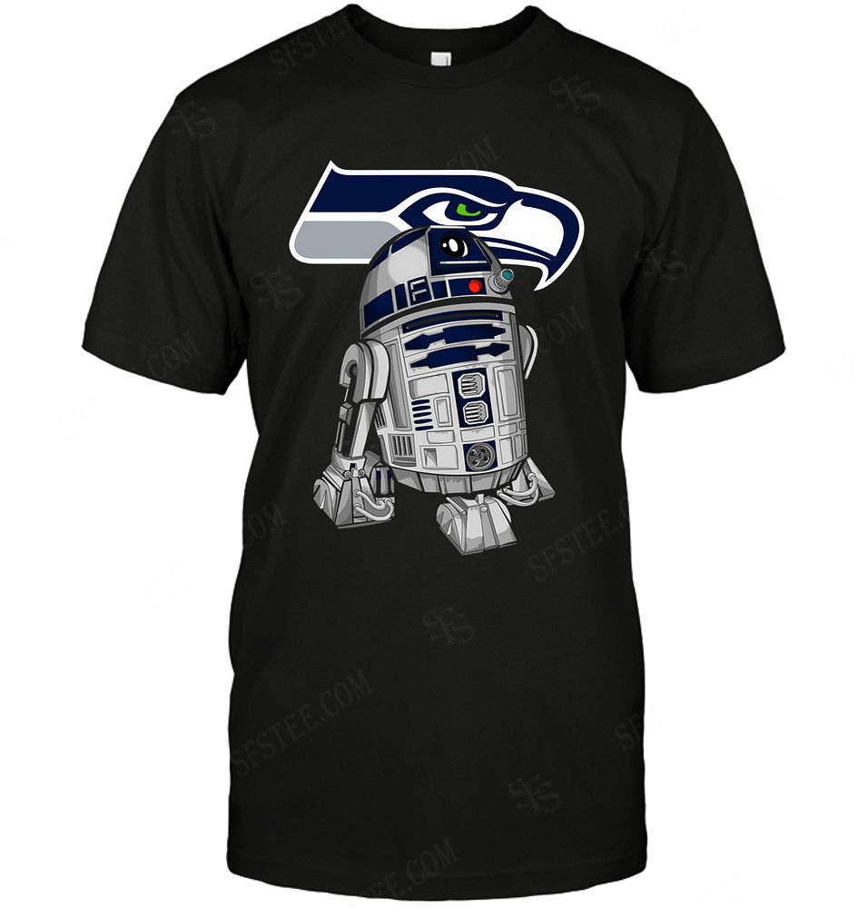 Nfl Seattle Seahawks R2d2 Star Wars Long Sleeve Plus Size Up To 5xl