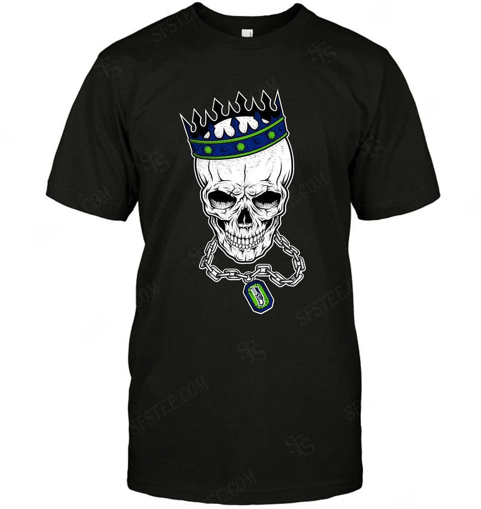 Nfl Seattle Seahawks Skull Rock With Crown Hoodie Size Up To 5xl