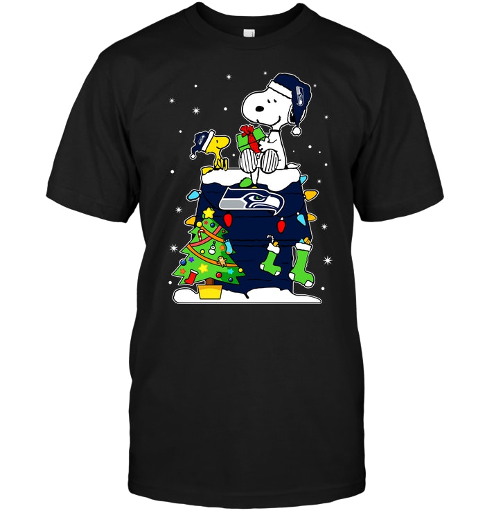 Nfl Seattle Seahawks Snoopy Woodstock Christmas Tshirt Plus Size Up To 5xl