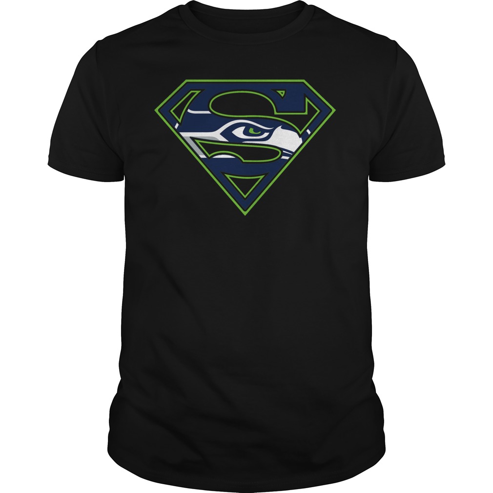 Nfl Seattle Seahawks Superman Logo Shirt Size Up To 5xl