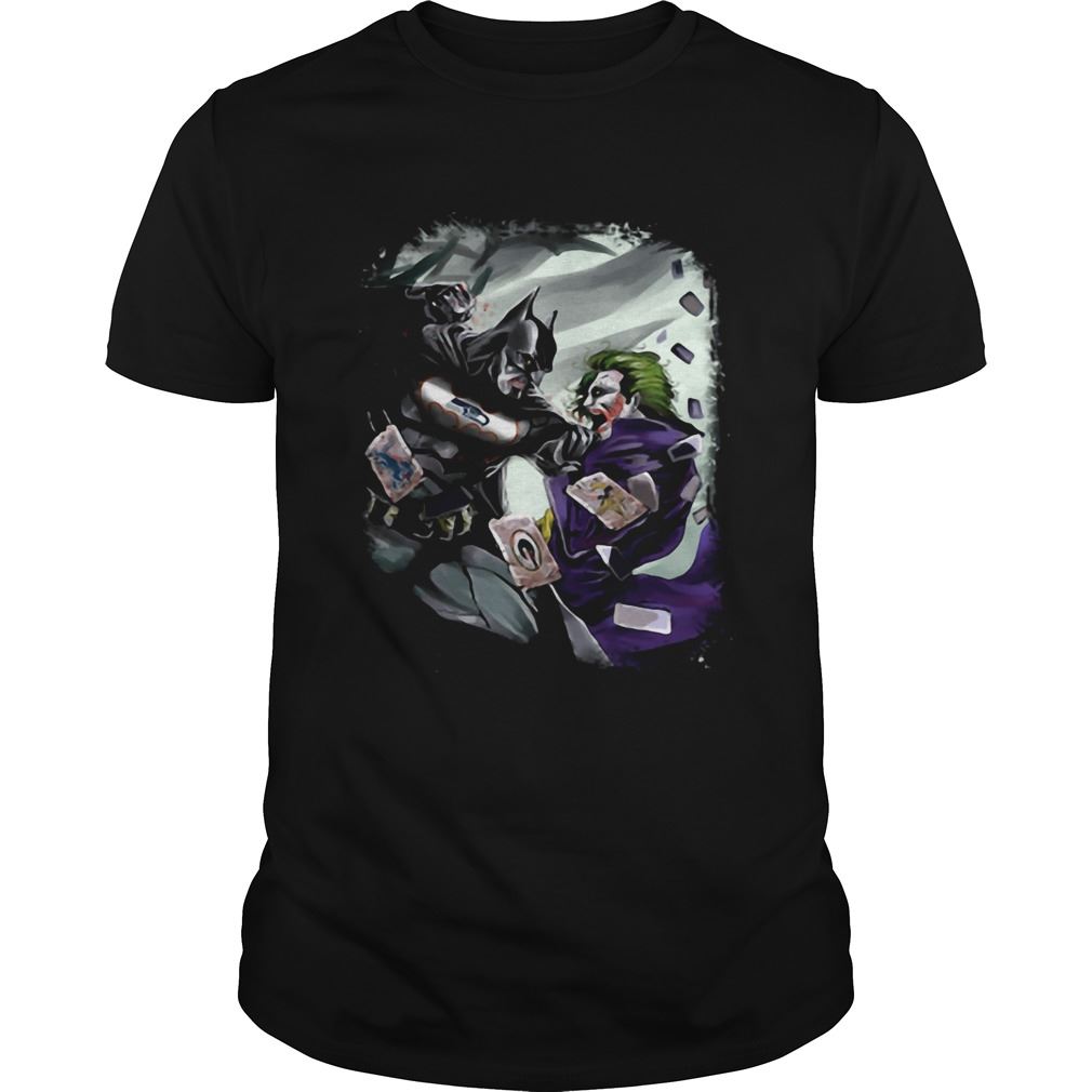 Seattle Seahawks Nfl Football Batman Fighting Joker Dc Comic Plus Size Up To 5xl