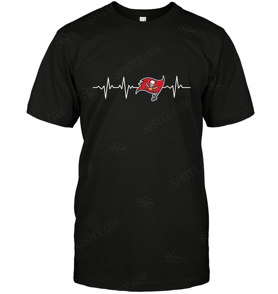 Nfl Tampa Bay Buccaneers Heartbeat With Logo Tshirt Plus Size Up To 5xl