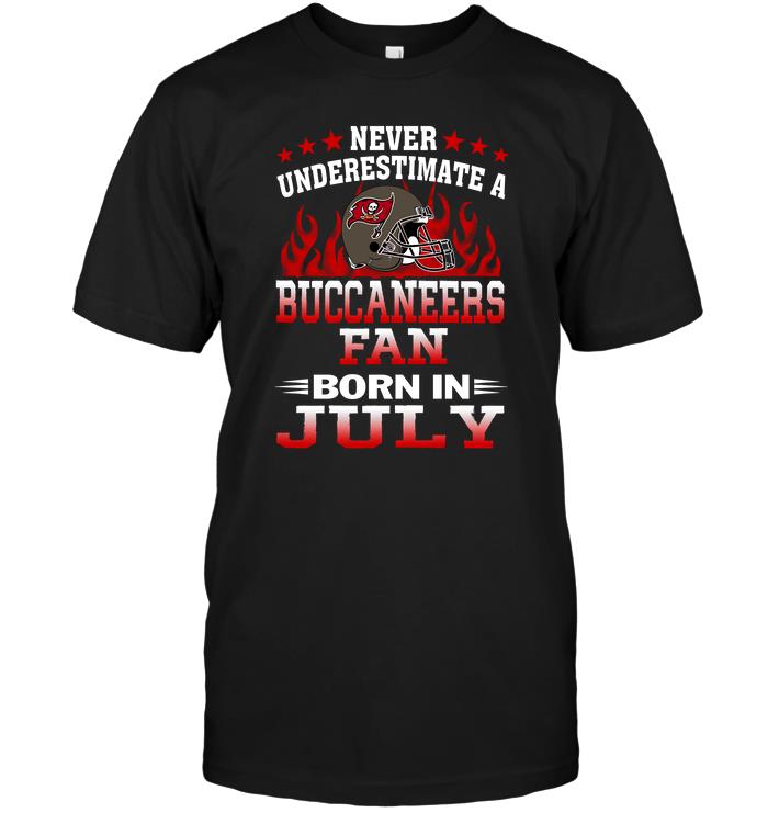 Nfl Tampa Bay Buccaneers Never Underestimate A Buccaneers Fan Born In July Tank Top Plus Size Up To 5xl