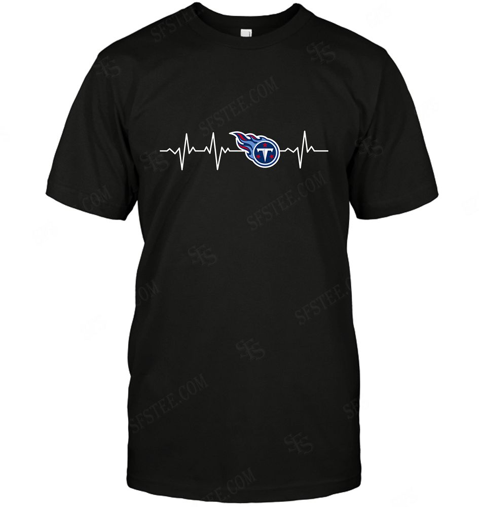 Nfl Tennessee Titans Heartbeat With Logo Long Sleeve Size Up To 5xl