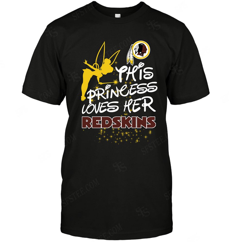 Nfl Washington Redskins Fairy Disney This Princess Loves Her Team Tshirt Plus Size Up To 5xl