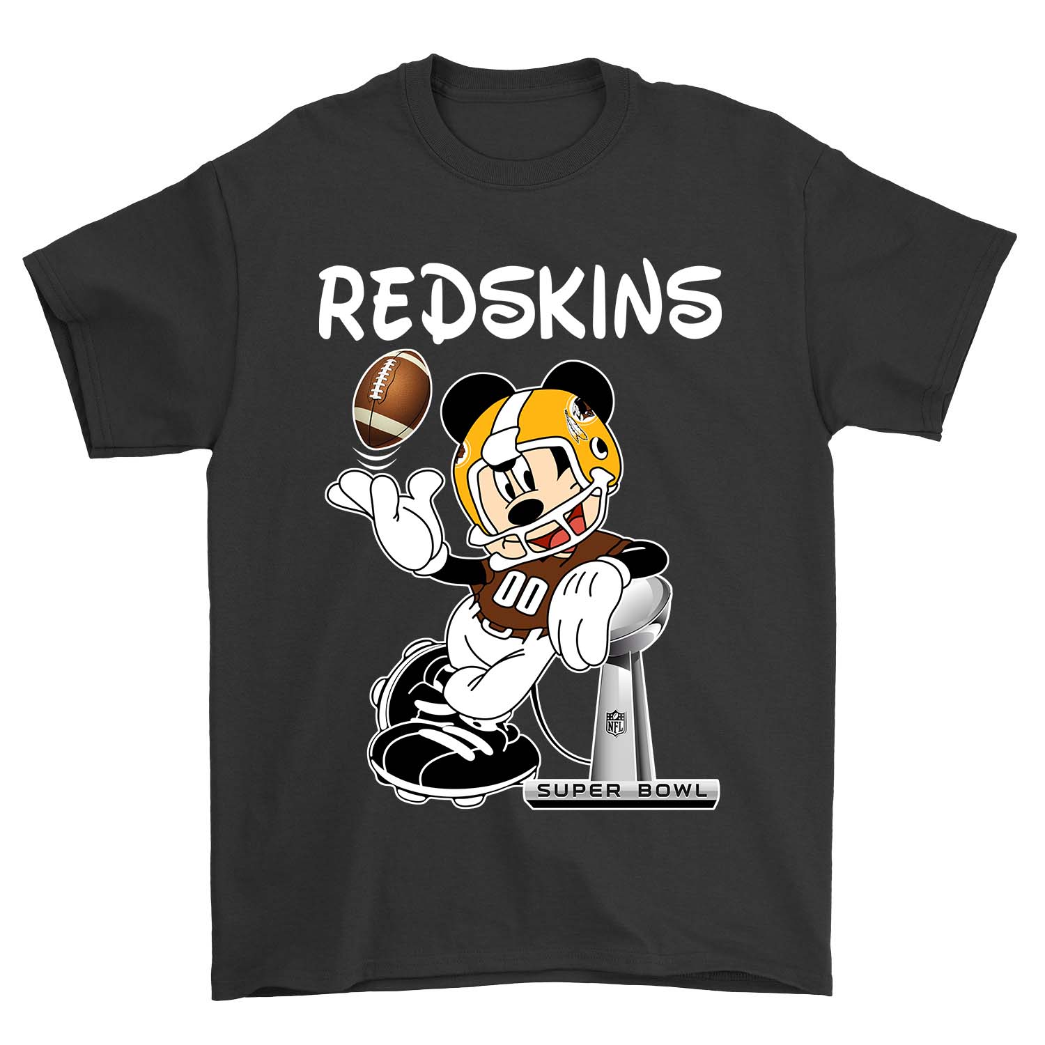 Nfl Washington Redskins Mickey Mouse Washington Redskins Long Sleeve Plus Size Up To 5xl