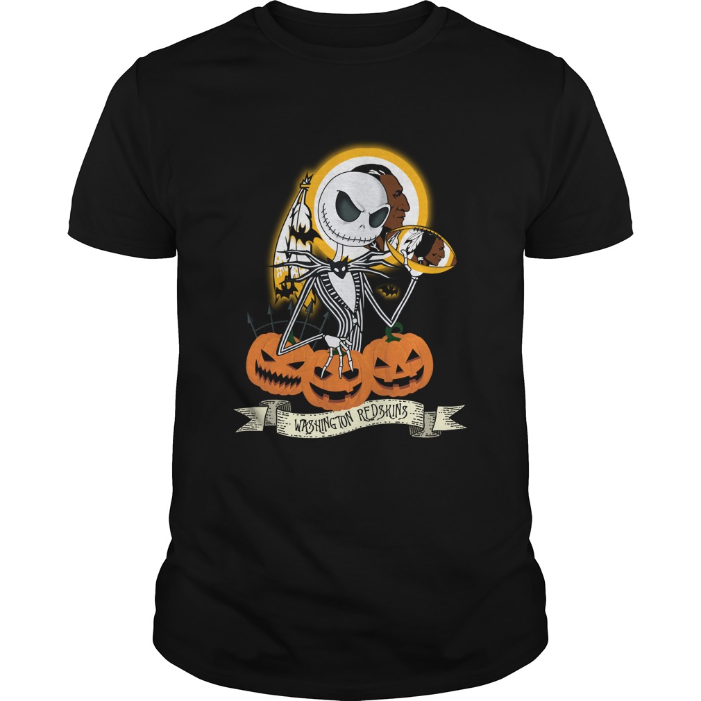 Nfl Washington Redskins Nfl Halloween Washington Redskins Jack Skellington Tshirt Size Up To 5xl