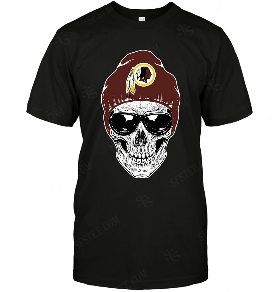 Nfl Washington Redskins Skull Rock With Beanie Shirt Plus Size Up To 5xl