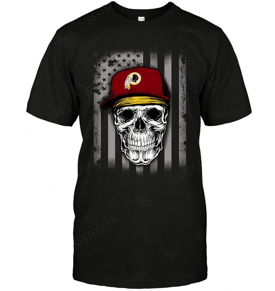 Nfl Washington Redskins Skull Rock With Hat Hoodie Plus Size Up To 5xl