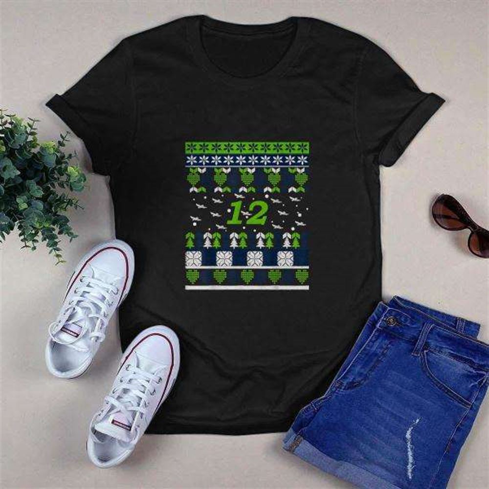 12 Flying Seahawks Ugly Christmas Shirt