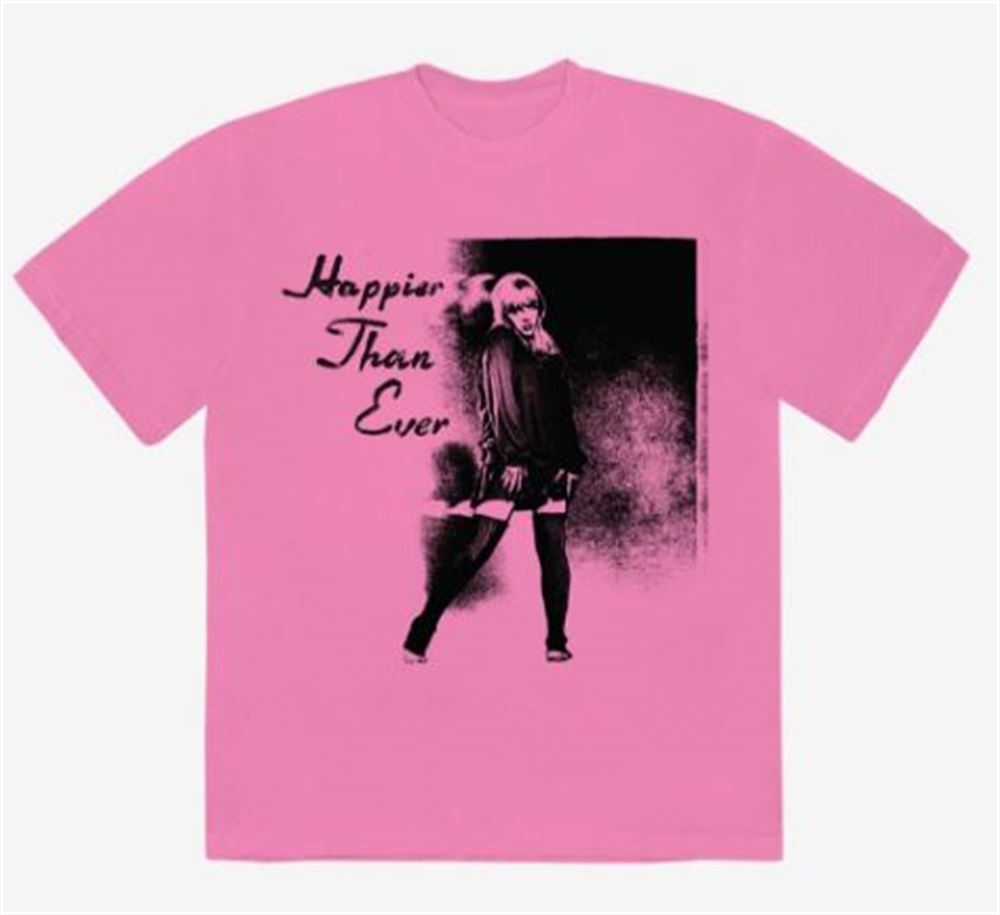 Billie Eilish Happier Than Ever Pink Boyfriend Fit Girls T-shirt