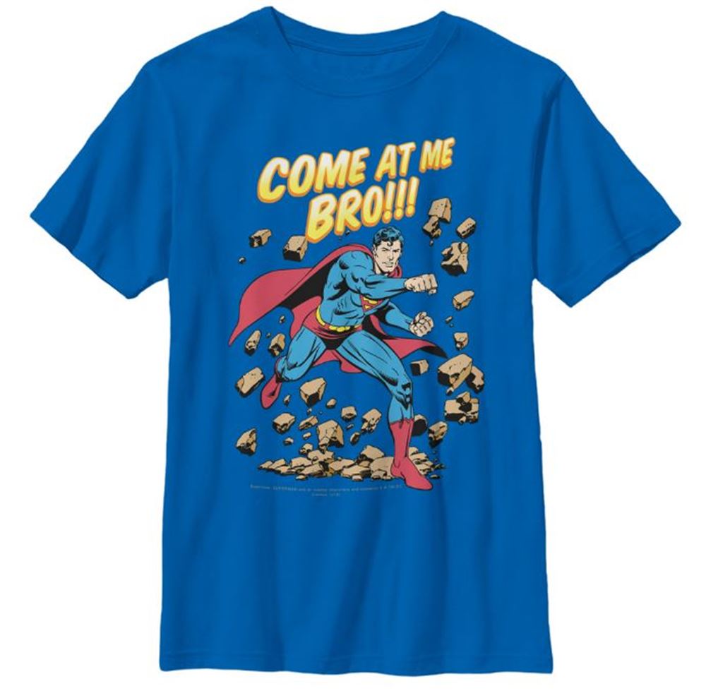 Boys Superman Come At Me Bro Graphic Tee Royal Blue X Large