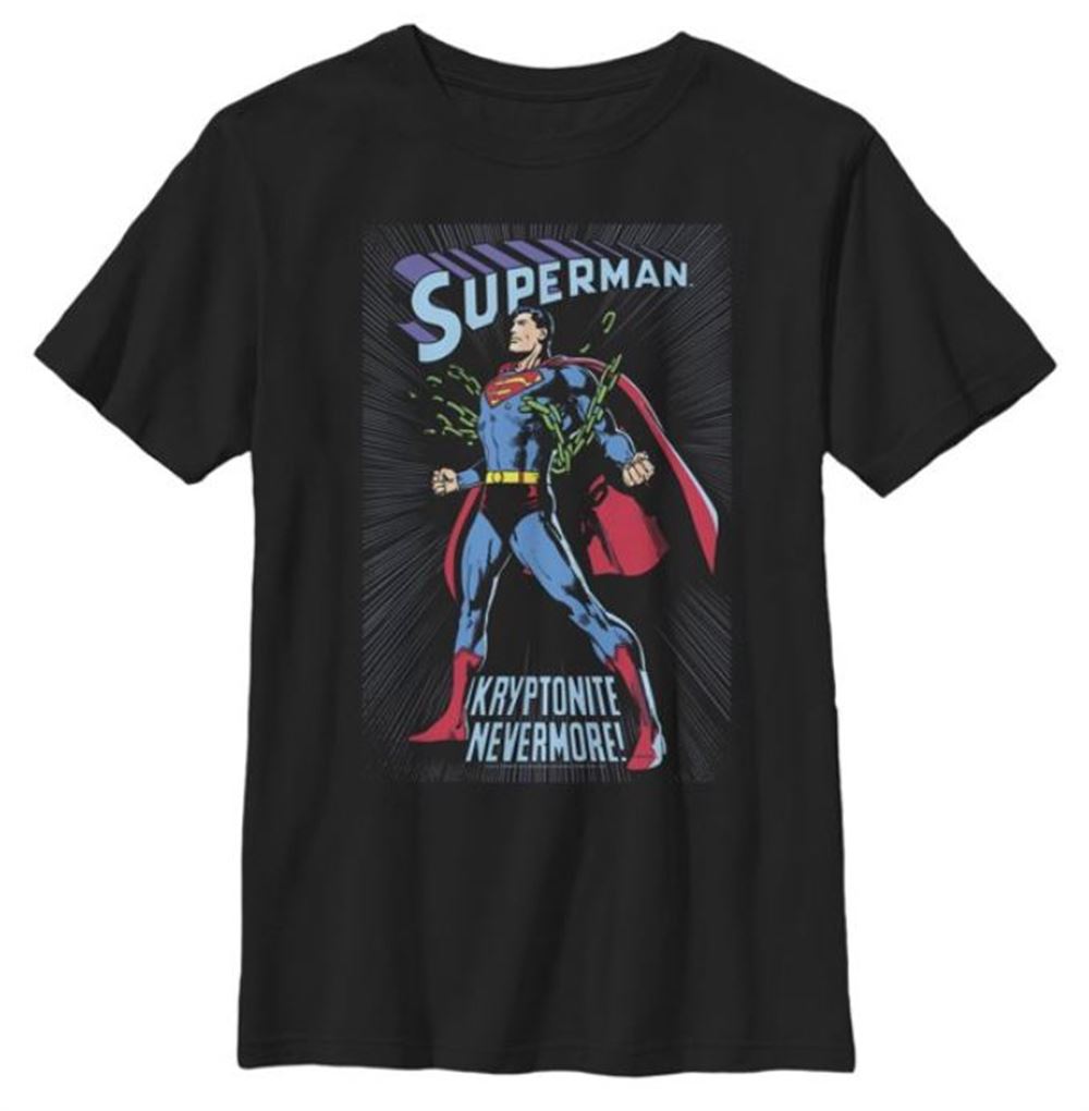 Boys Superman Kryptonite Nevermore Cover Graphic Tee Black Small