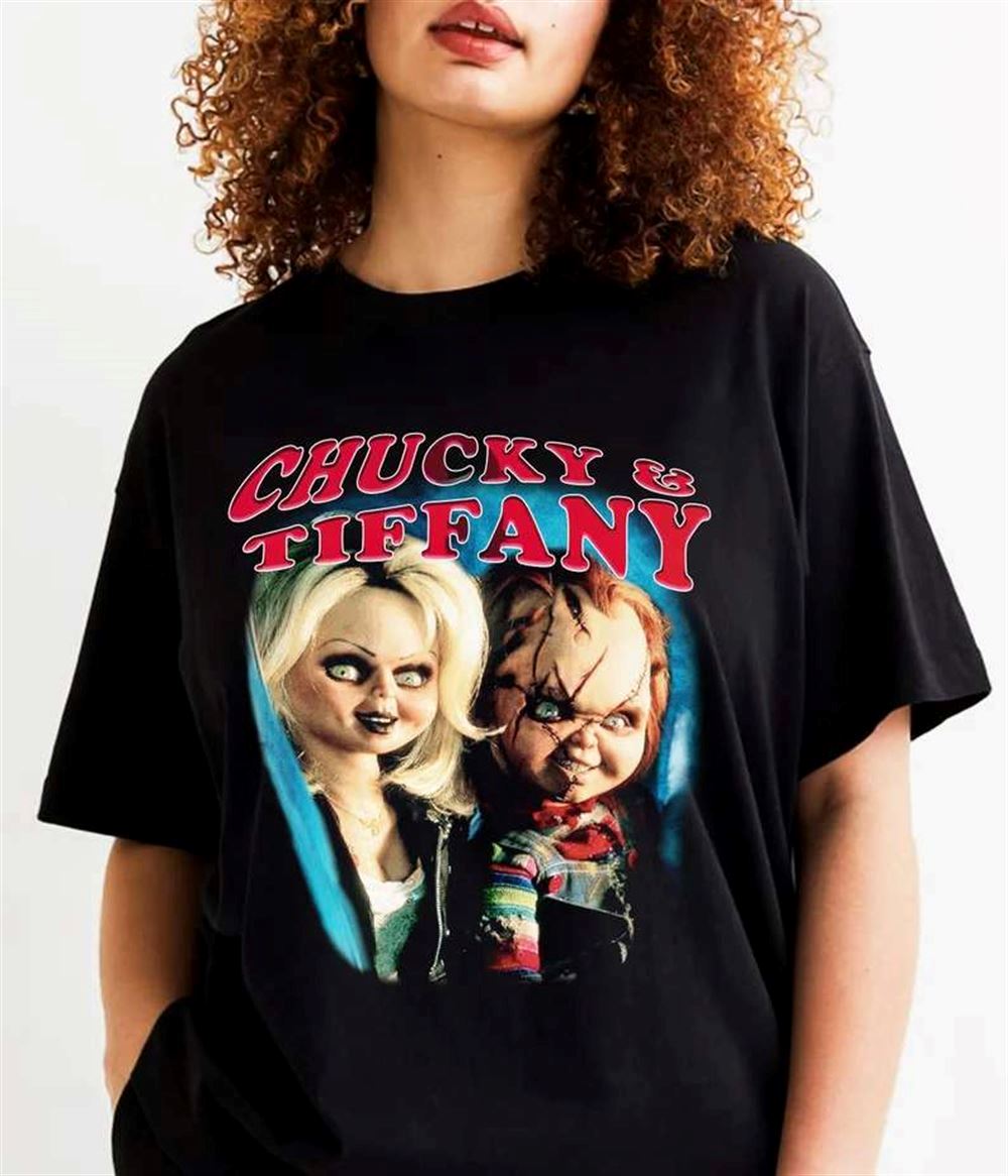 Chucky And Tiffany Horror Movie Halloween T-shirt