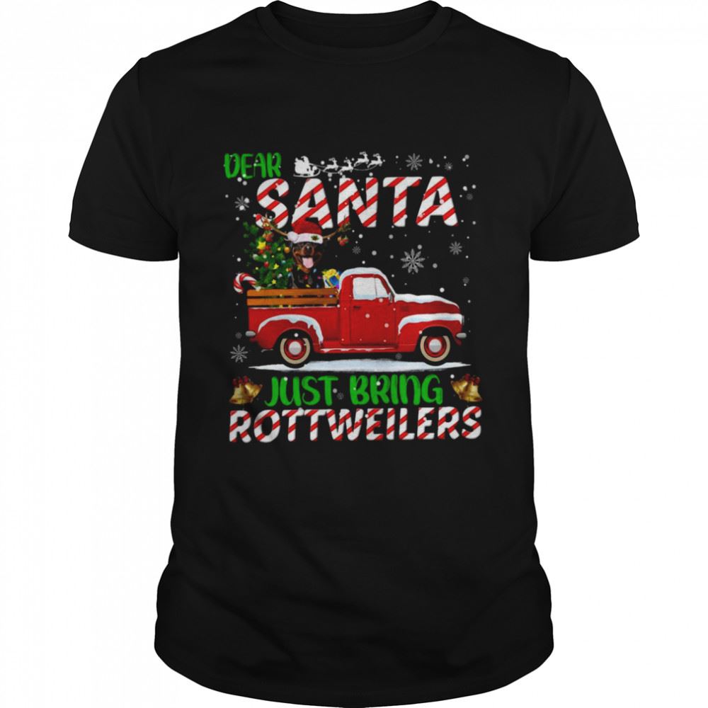 Dear Santa Just Bring Rottweilers Dog Christmas Shirt Classic Men T Shirt