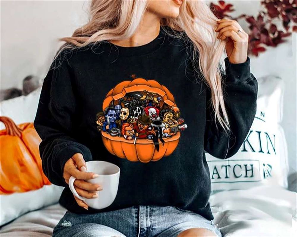 Friends Pumpkin Halloween Horror Scary Movies Characters T-shirt