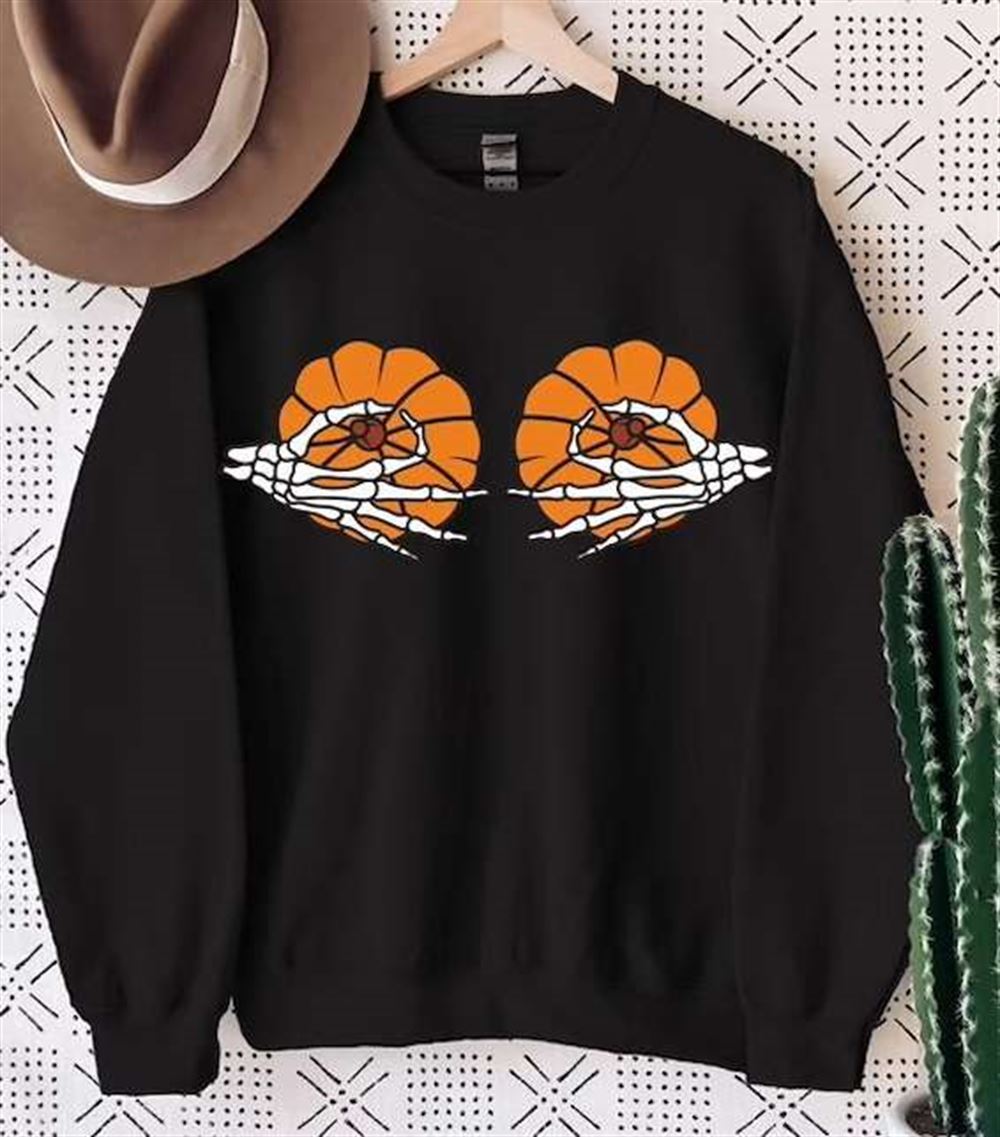 Funny Pumpkin Boobies Sweatshirt Halloween Unisex T Shirt