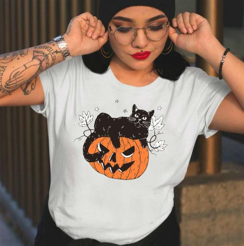 Halloween Cat In Pumpkin Unisex T Shirt