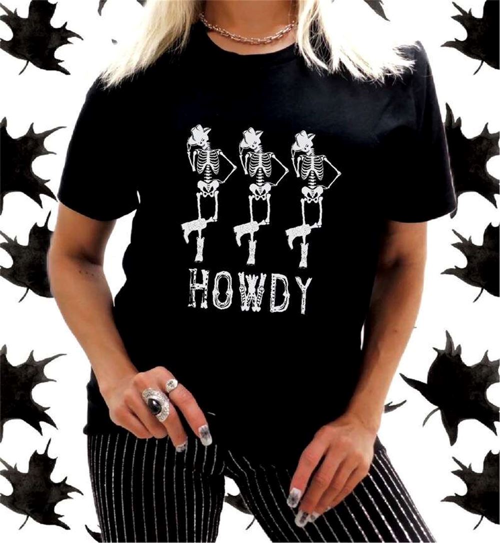 Howdy Cowboy Dancing Skeleton Unisex T-shirt