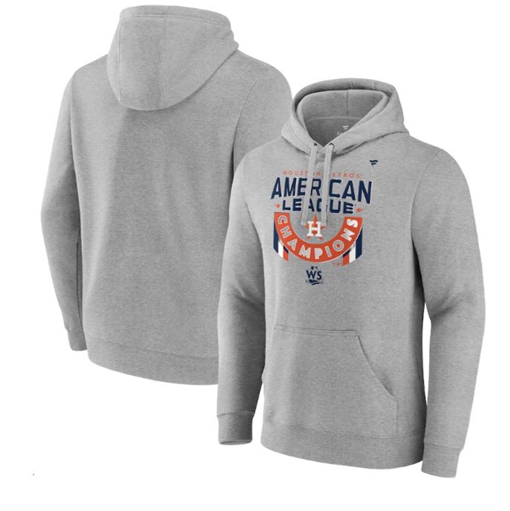 Mens Houston Astros Fanatics Branded Heather Gray 2022 American League Champions Locker Room Pullover Hoodie